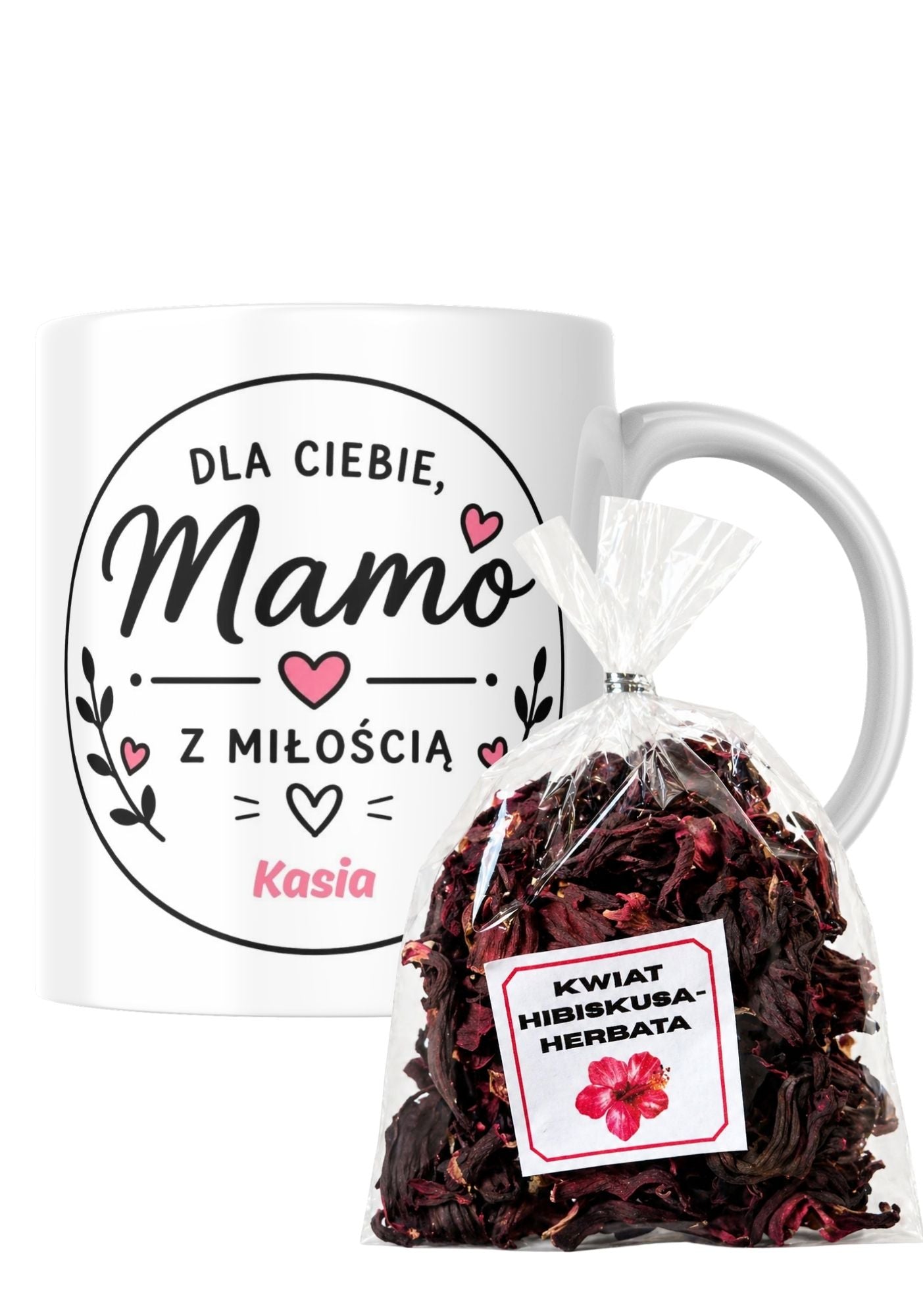 Zestaw na Dzień Mamy – kubek + herbata hibiskus #014