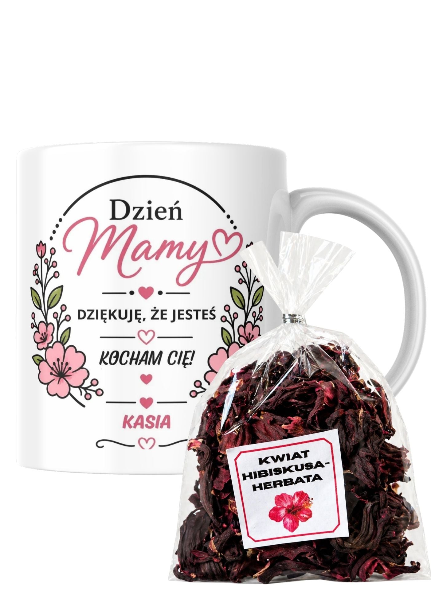Zestaw na Dzień Mamy – kubek + herbata hibiskus #016