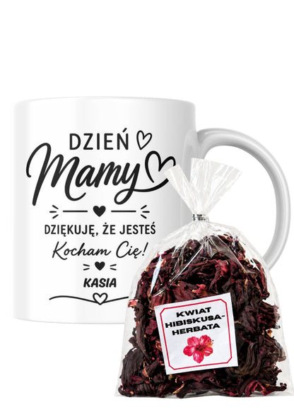 Zestaw na Dzień Mamy – kubek + herbata hibiskus #017