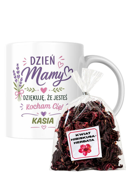 Zestaw na Dzień Mamy – kubek + herbata hibiskus #019