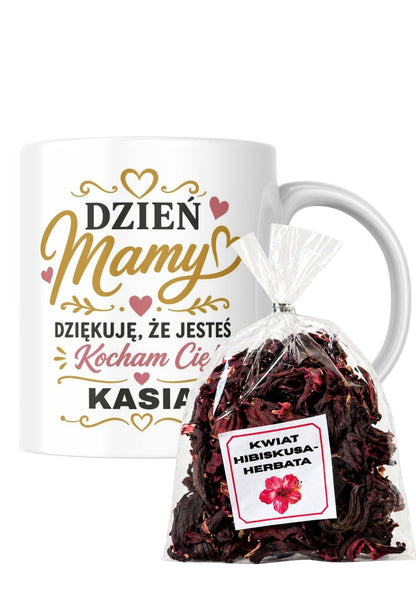 Zestaw na Dzień Mamy – kubek + herbata hibiskus #020
