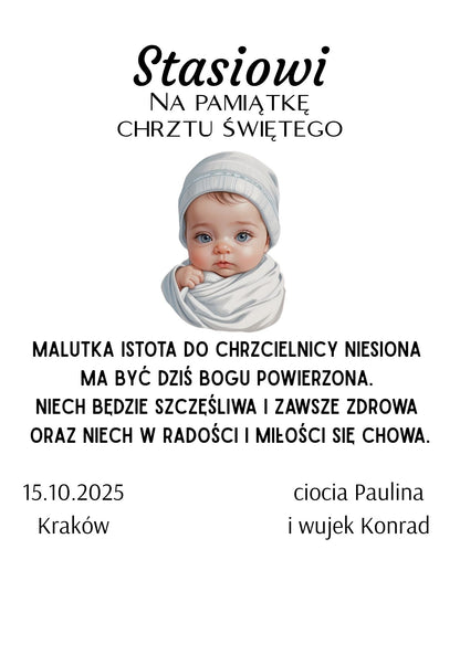 Statuetka Plexi, Chrzest - personalizowana #017