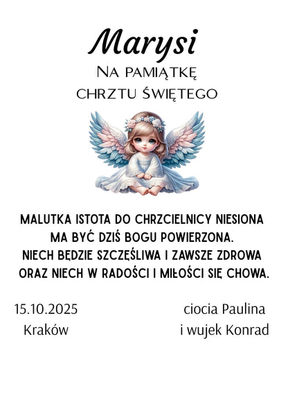 Statuetka Plexi, Chrzest - personalizowana #019