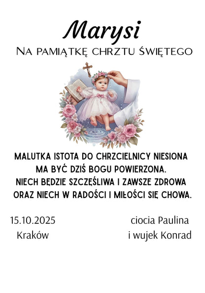 Statuetka Plexi, Chrzest - personalizowana #020
