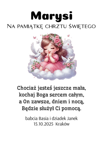 Statuetka Plexi, Chrzest - personalizowana #023