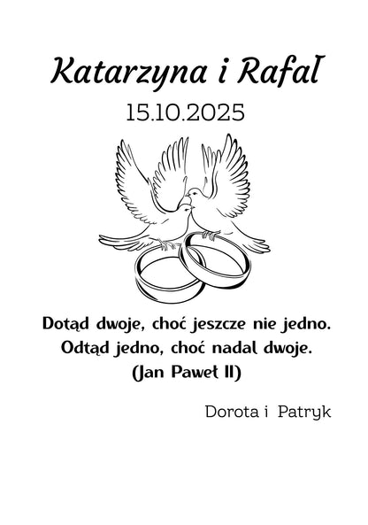 Statuetka Plexi, Ślub- personalizowana #045